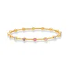 Dower & Hall 'dusk' Gemstone Array Bangle In Rainbow,multicolor,silver,gold
