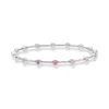 Dower & Hall 'dusk' Gemstone Array Bangle In Rainbow,multicolor,silver,gold