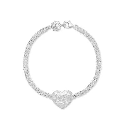 Dower & Hall Engravable Heart Chain Bracelet In Metallic