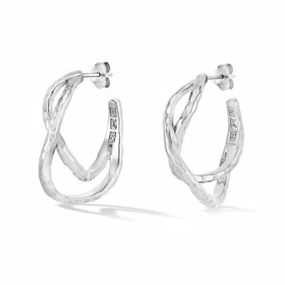 Dower & Hall Entwined Chunky Infinity Twist Hoops In Silver