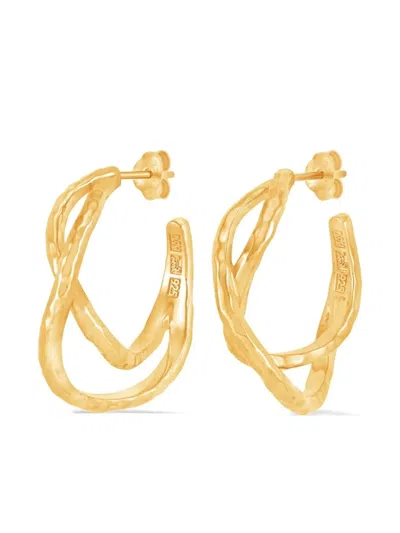 Dower & Hall Entwined Chunky Twist Infinity Hoop Earrings In Gold