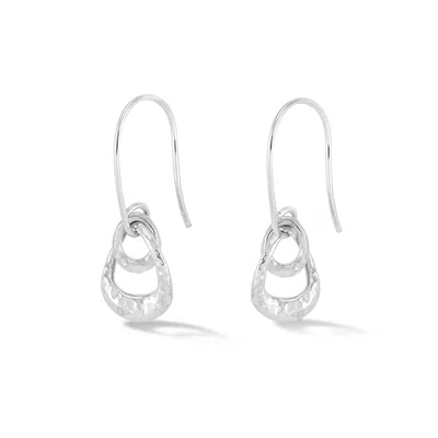 Dower & Hall Entwined Double Oval Drop Earrings In Silver