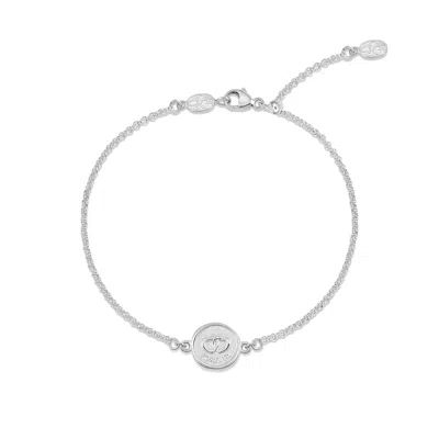 Dower & Hall Entwined Hearts Talisman Bracelet In Metallic
