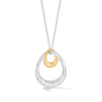 Dower & Hall Entwined Large Double Oval Pendant In Metallic