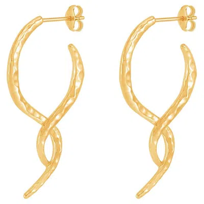 Pre-owned Dower & Hall Entwined Large Double Twist Hoops In Gold Vermeil In Multi