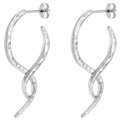 Pre-owned Dower & Hall Entwined Large Double Twist Hoops In Sterling Silver In Multi