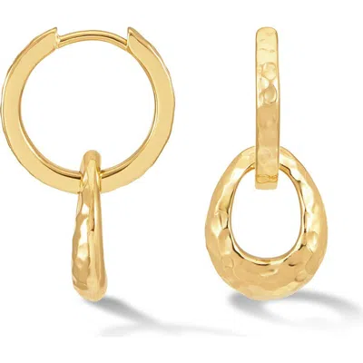 Dower & Hall Entwined Oval Huggie Hoops In Gold