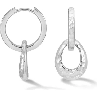 Dower & Hall Entwined Hammered Hoop Earrings In Metallic
