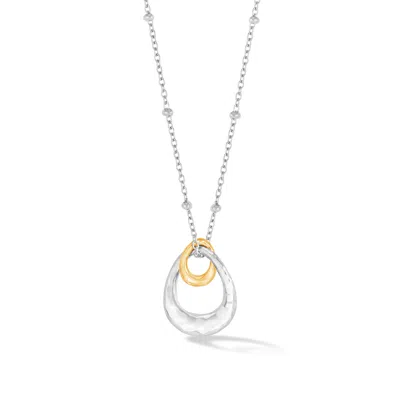 Dower & Hall Entwined Small Double Oval Pendant In Metallic