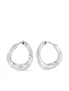 Dower & Hall Entwined Twist Huggie Hoop Earrings In Silver