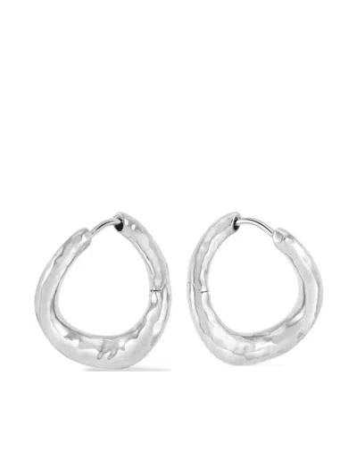 Dower & Hall Entwined Twist Huggie Hoop Earrings In Silver