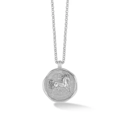 Dower & Hall Fire Horse Talisman Necklace In Silver