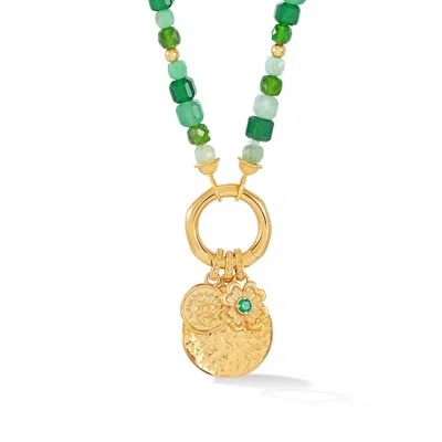 Dower & Hall 'flourish' Beaded Narrative™ Talisman Charm Necklace In Multi