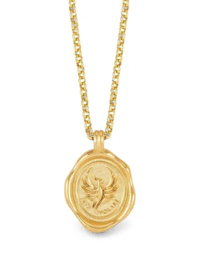 Dower & Hall Fly High Phoenix-motif Seal Necklace In Gold
