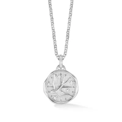 Dower & Hall Flying Swallow Talisman Necklace In Metallic