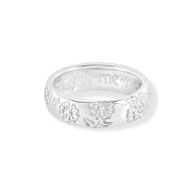 Dower & Hall Forget Me Not Twinkle Ring In Silver,floral