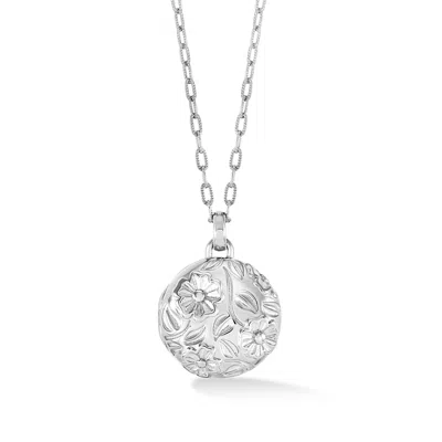 Dower & Hall Forget-me-not Photo Locket In Metallic
