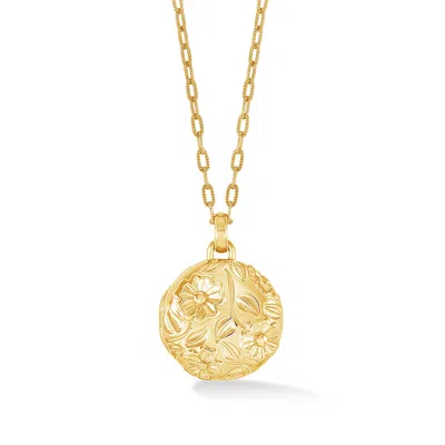 Dower & Hall Forget-me-not Photo Locket In Gold