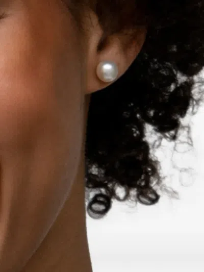 Dower & Hall Freshwater Pearl Stud Earrings In Metallic