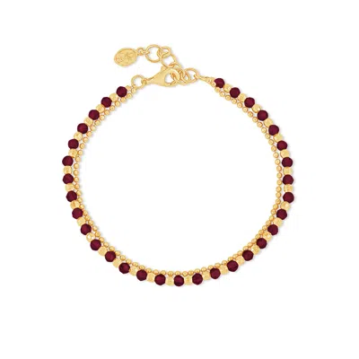 Dower & Hall Garnet Faceted Bead Orissa Bracelet In Gold
