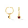 Dower & Hall Garnet Hammered Huggie Hoops In Pattern