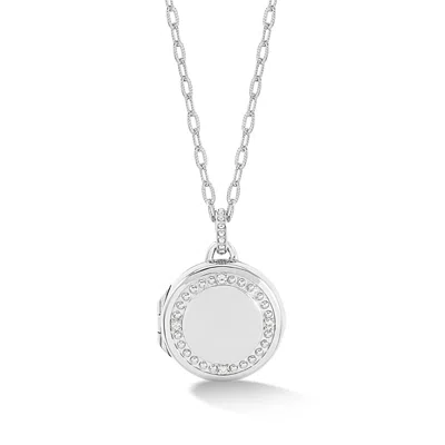 Dower & Hall Gleam Sapphire Locket In Silver