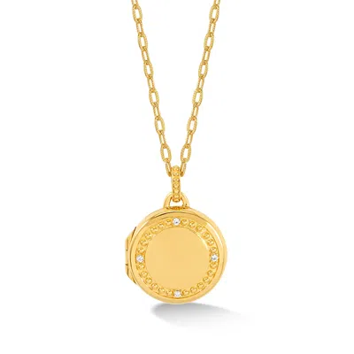 Dower & Hall Gleam Sapphire Locket In Gold