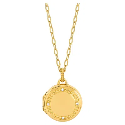 Pre-owned Dower & Hall Gleam Sapphire Locket In 18ct Gold Vermeil In Blue
