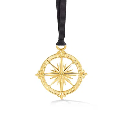 Dower & Hall Gold Guiding Compass Christmas Decoration - Gilded Pewter
