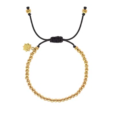 Dower & Hall Gold Men's Black Misanga Bracelet In Vermeil