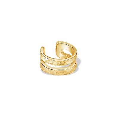 Dower & Hall Gold Men's Double Bar Nomad Ear Cuff In Vermeil