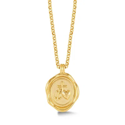 Dower & Hall Gold Men's Hope Talisman Necklace In Vermeil
