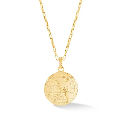 Dower & Hall Gold Men's One World Talisman Necklace In Vermeil In Gray