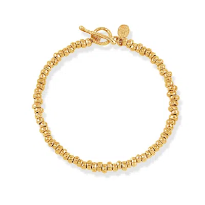 Dower & Hall Gold Men's Signature Small Nugget Bracelet In Vermeil In Gray