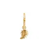 Dower & Hall Gold Men's Single Hoop With Feather Drop Earring In Vermeil In Gold