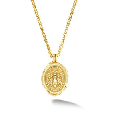 Dower & Hall Gold Mens Achievement Wasp Talisman Necklace In Vermeil