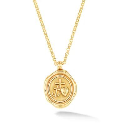 Dower & Hall Gold Mens Hope Talisman Necklace In Vermeil In Gray