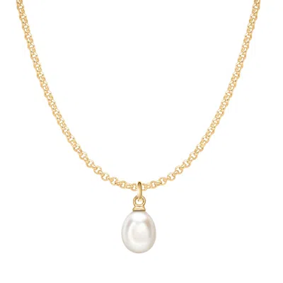 Dower & Hall Gold Mens Oval Pearl And Vermeil Necklace