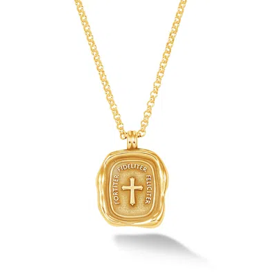 Dower & Hall Gold Mens Success Talisman Necklace In Vermeil