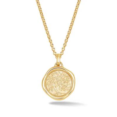 Dower & Hall Gold Mens Tree Of Life Talisman Necklace In Vermeil