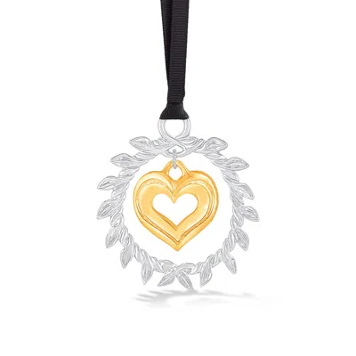 Dower & Hall Gold / Silver Heart Christmas Decoration