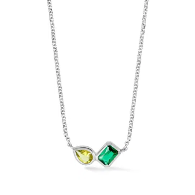 Dower & Hall Green Garnet & Peridot Duo Tutti Frutti Necklace In Silver,gold,green