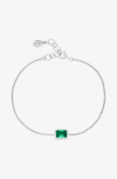 Dower & Hall Green Garnet Octagon Chain Bracelet In Metallic