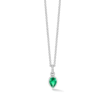 Dower & Hall Green Garnet Peardrop Necklace