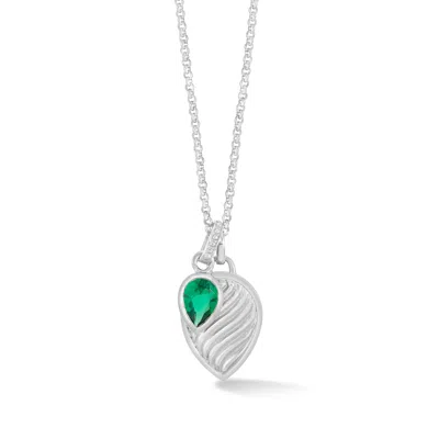 Dower & Hall Green Garnet Twist Peardrop Necklace In Metallic