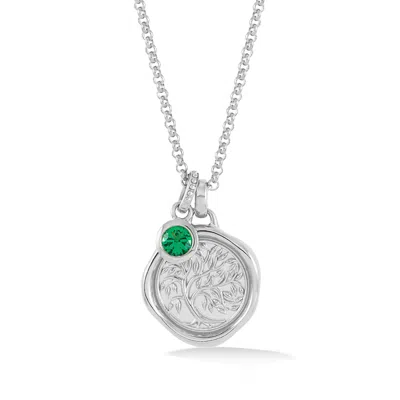 Dower & Hall 'green Spirit' Narrative™ Talisman Charm Pendant In Silver