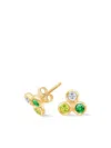 Dower & Hall 'greens' Array Trio Studs In 金色