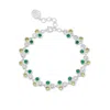 Dower & Hall Greens Trio Array Line Bracelet In Metallic