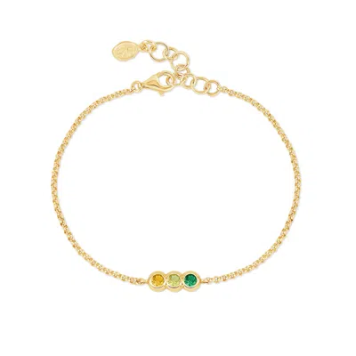 Dower & Hall 'greens' Tutti Frutti Chain Bracelet In Gold