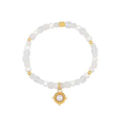 Dower & Hall 'guiding Pearl' Narrative™ Talisman Charm Bracelet In White